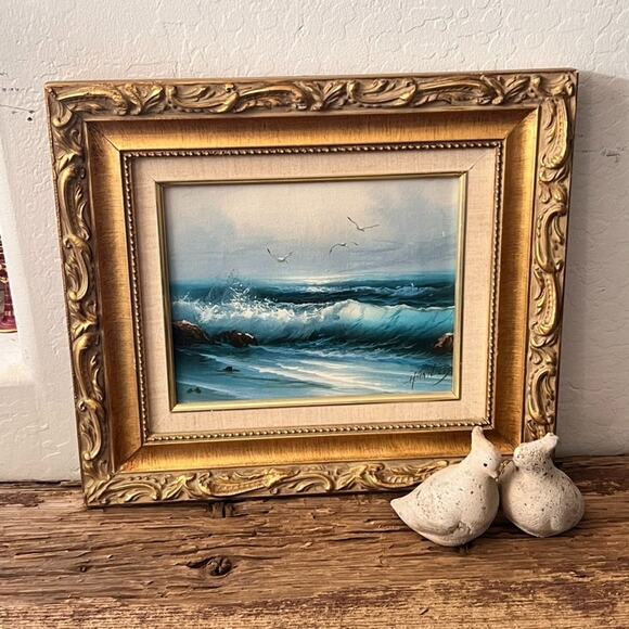 Howard Gailey Original Oil On Canvas Seascape Waves Framed Painting Signed - Picture 15 of 16